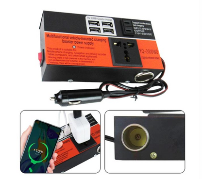 INVERSOR DE VOLTAJE 12V / 220V 2000W