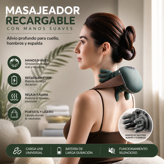 Masajeador De Cuello Con Manos Verde