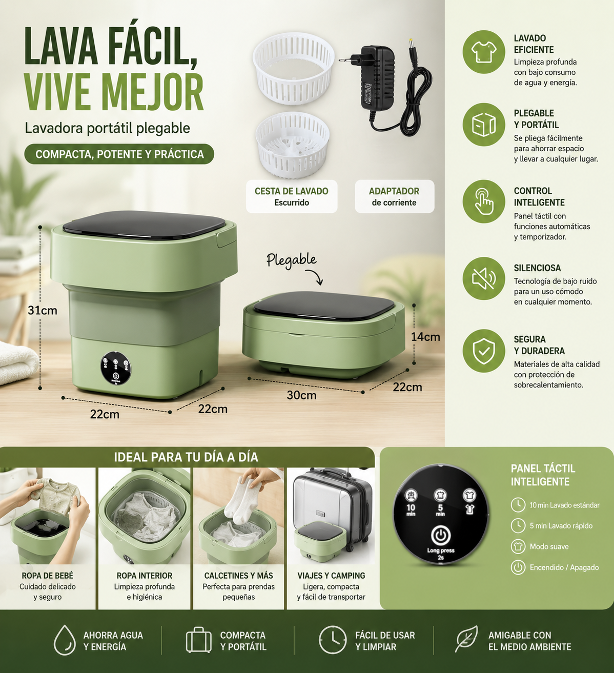 Mini Lavadora 6L Portatil 220V