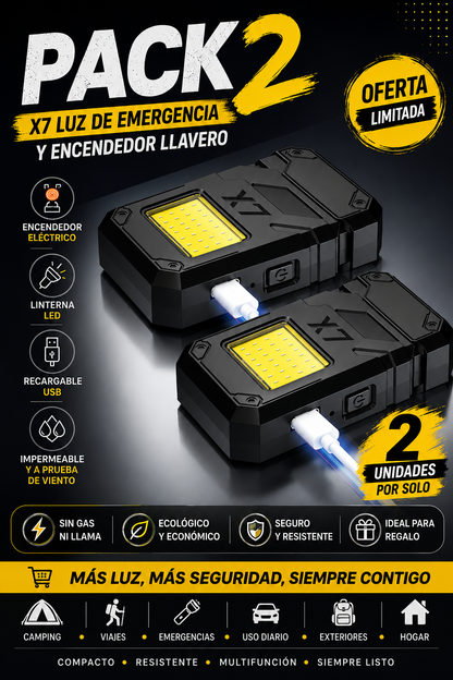 PACK 2 Linterna + Encendedor + Llavero TODO EN UNO!!!