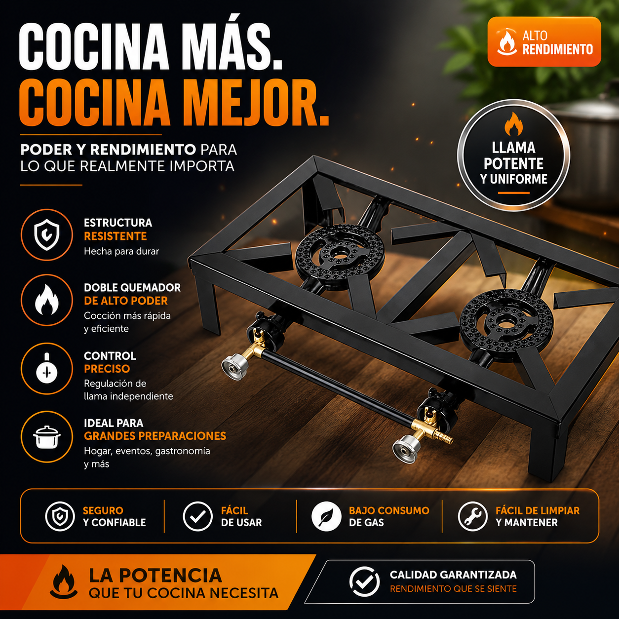 Estufa de Gas de Emergencia 2 fogones