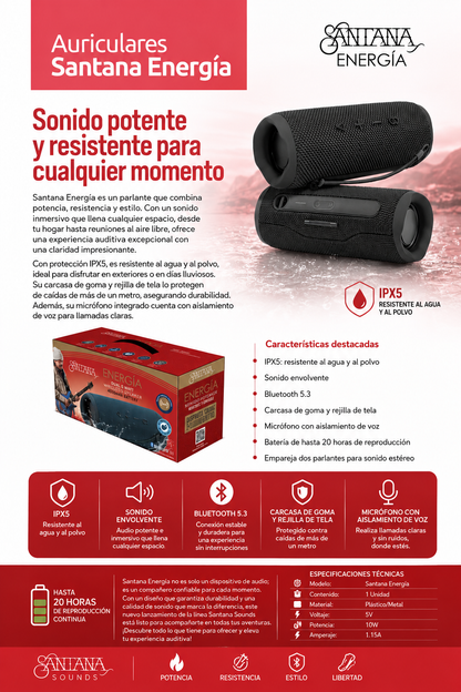 Santana Energía Parlante Bluetooth 5.3
