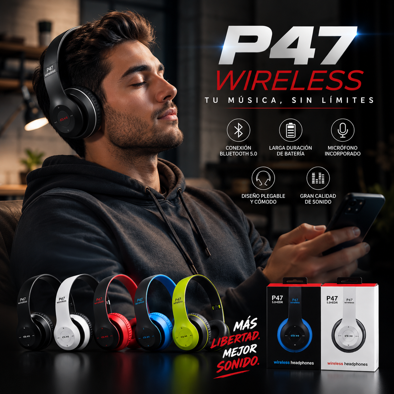 W - Audifonos Bluetooth P47
