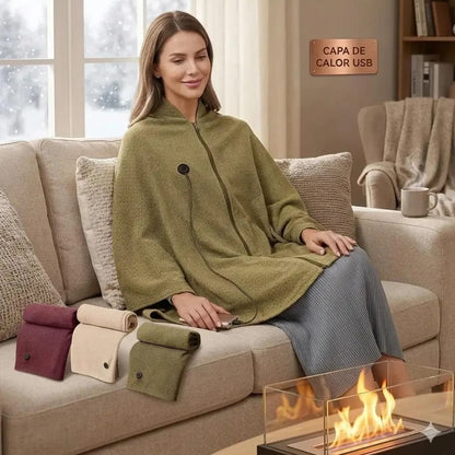 Manta Térmica Eléctrica USB Tipo Poncho