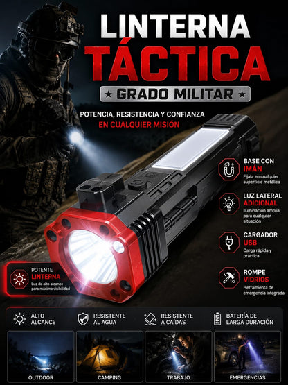 Linterna Multifuncional 4 En 1 Recargable