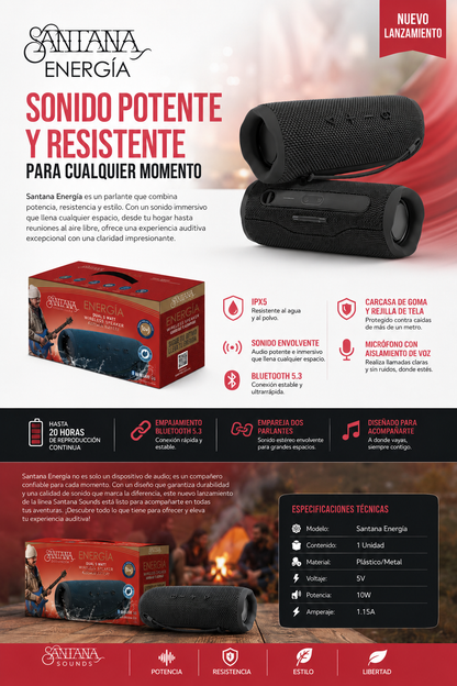 Santana Energía Parlante Bluetooth 5.3