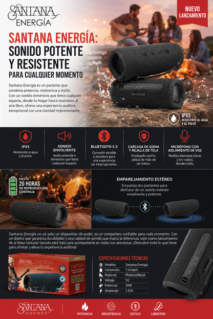 Santana Energía Parlante Bluetooth 5.3