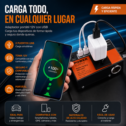 INVERSOR DE VOLTAJE 12V / 220V 2000W
