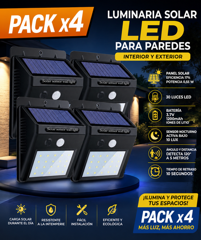 PACK 4 Luces Led para Exterior con Sensor de Movimiento!!