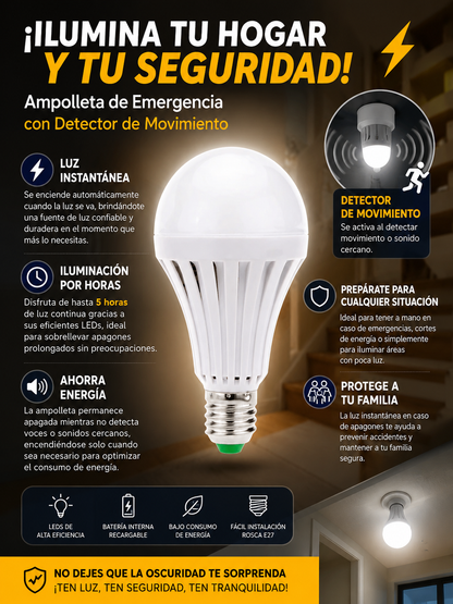 PACK 2 Ampolletas EMERGENCIA LUZ FRIA