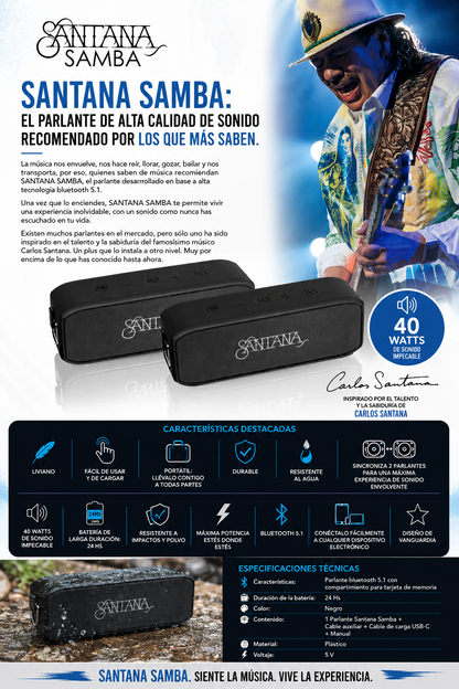 Santana Samba Parlante Bluetooth 5.1
